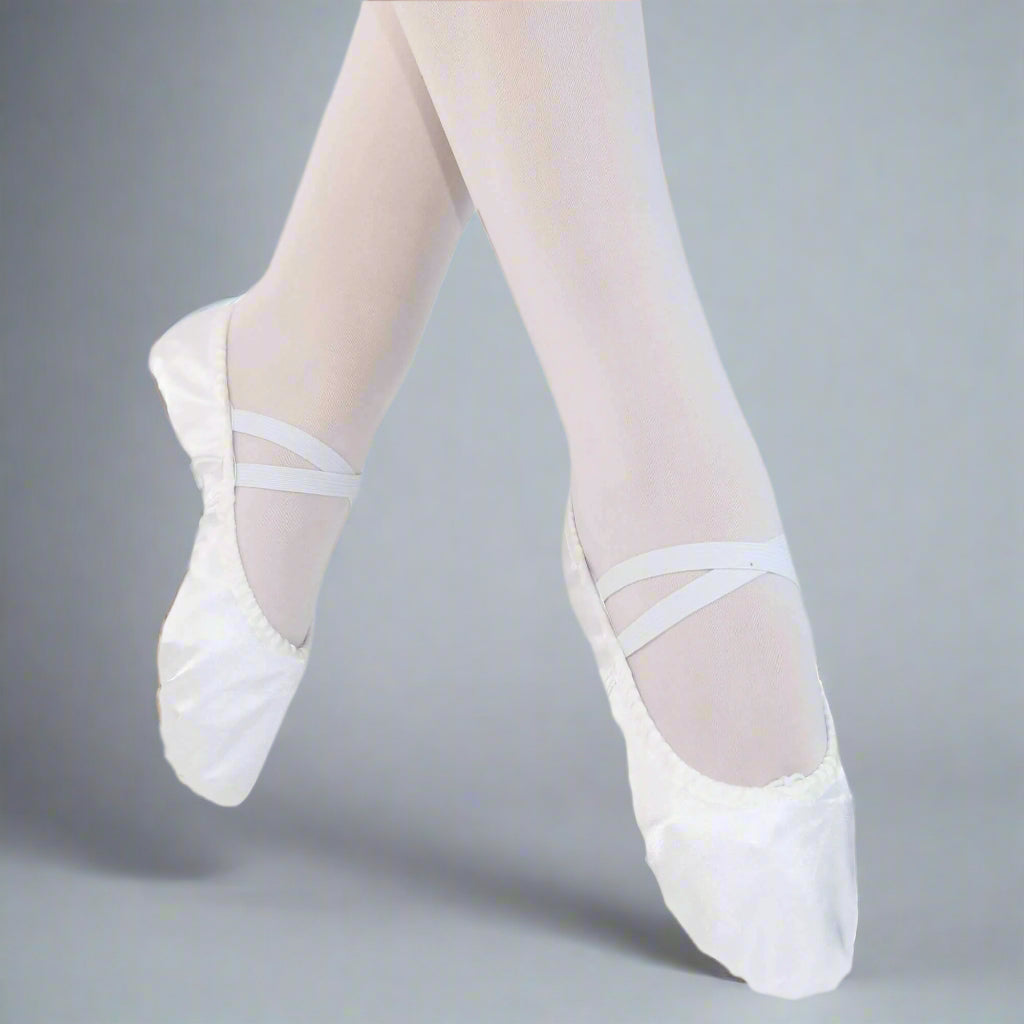 Danzcue Child Split Sole Satin Ballet Slipper - White