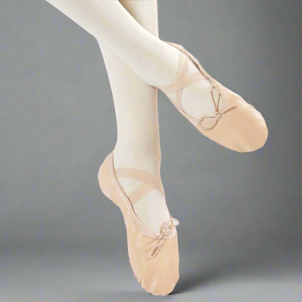 Danzcue Adult Split Sole Leather Ballet Dance Slipper - Pink