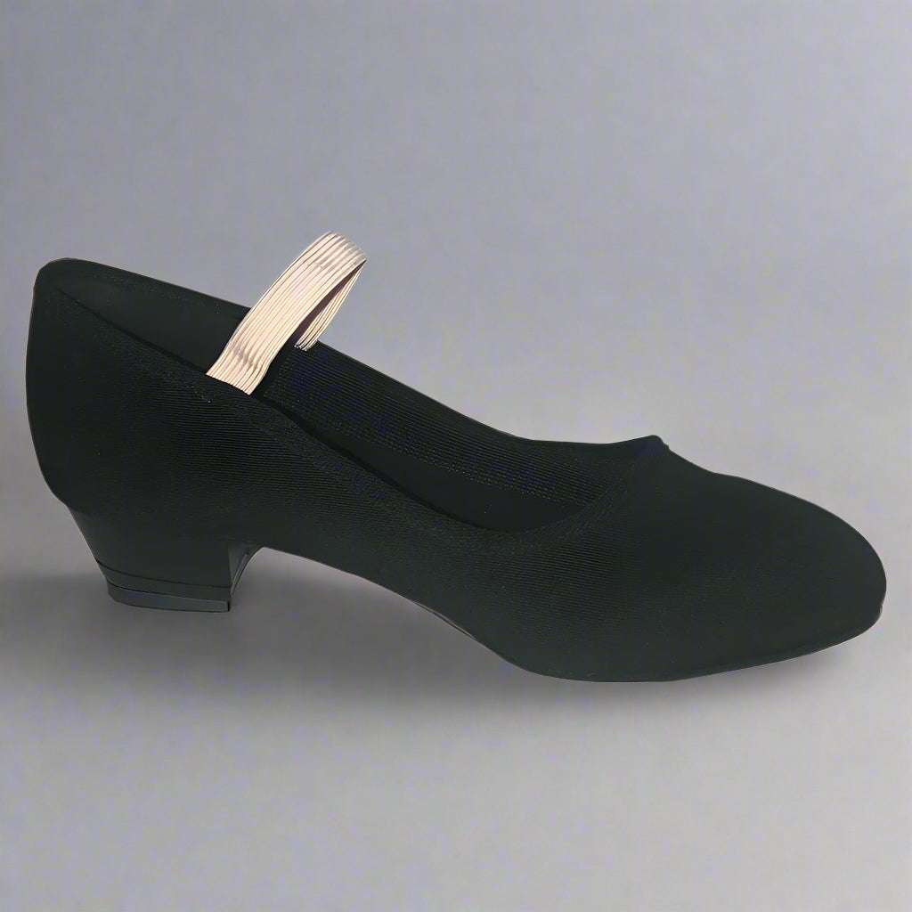 Danzcue Adult Canvas Elastic Strap Character Teacher Shoes - Black