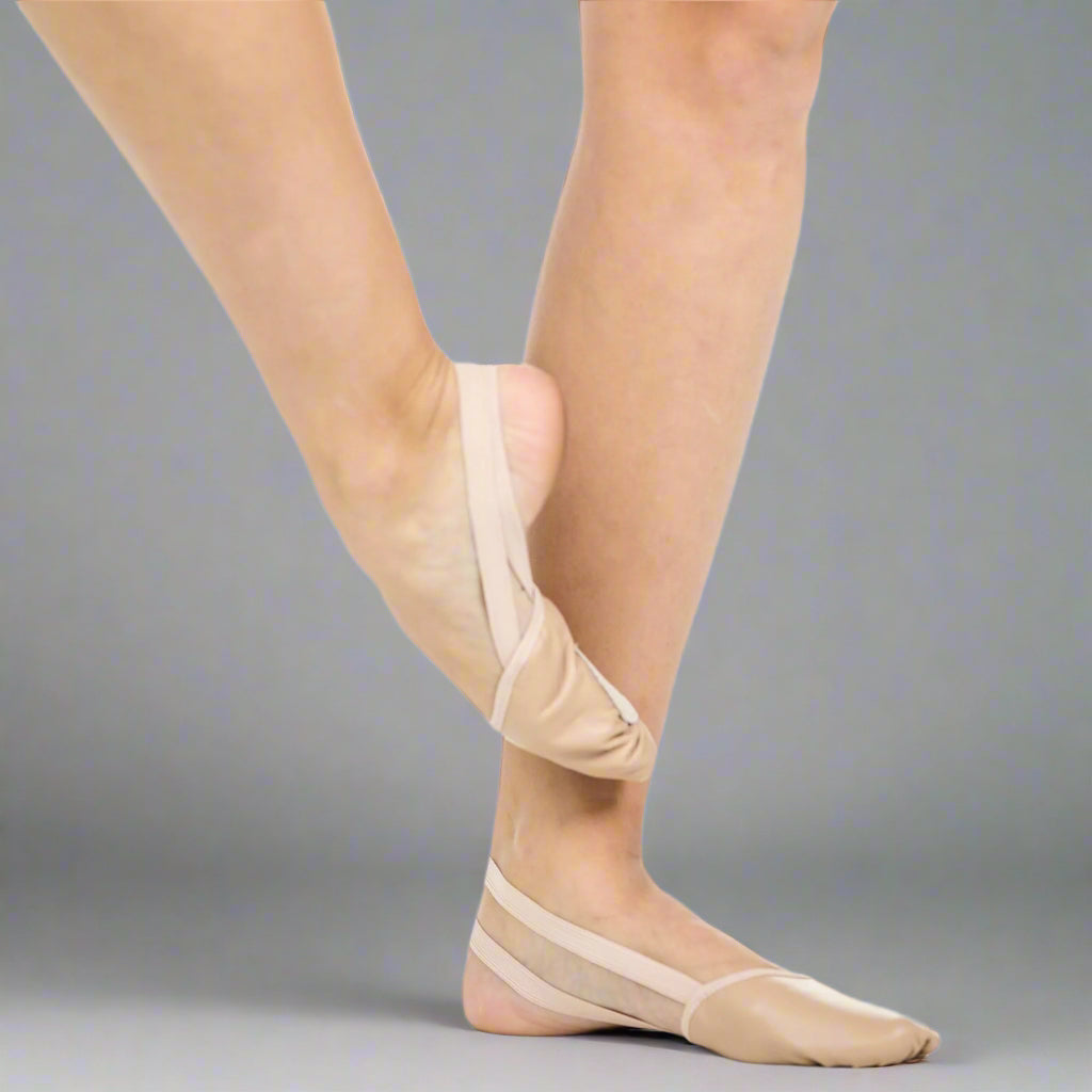 Danzcue Adult Half Sole Leather Ballet Dance Shoes - Tan