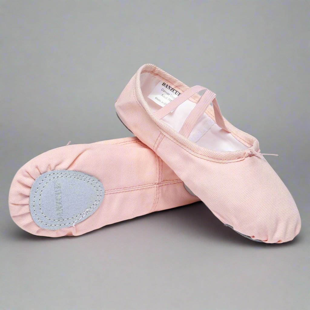 Women's Drawstring Canvas Split-Sole Ballet Shoes – Danzia