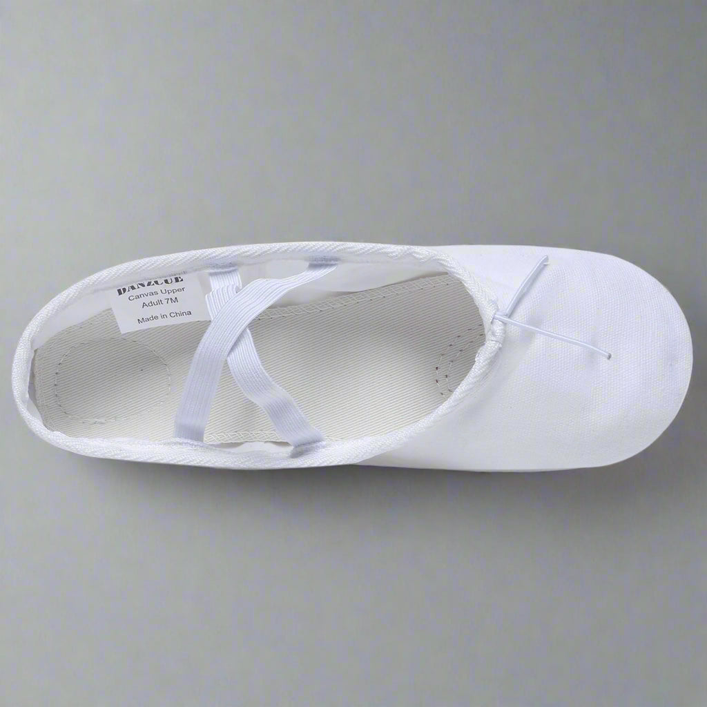 Danzcue Ballet Slipper Women's Canvas Split Sole Ballet Shoes - White