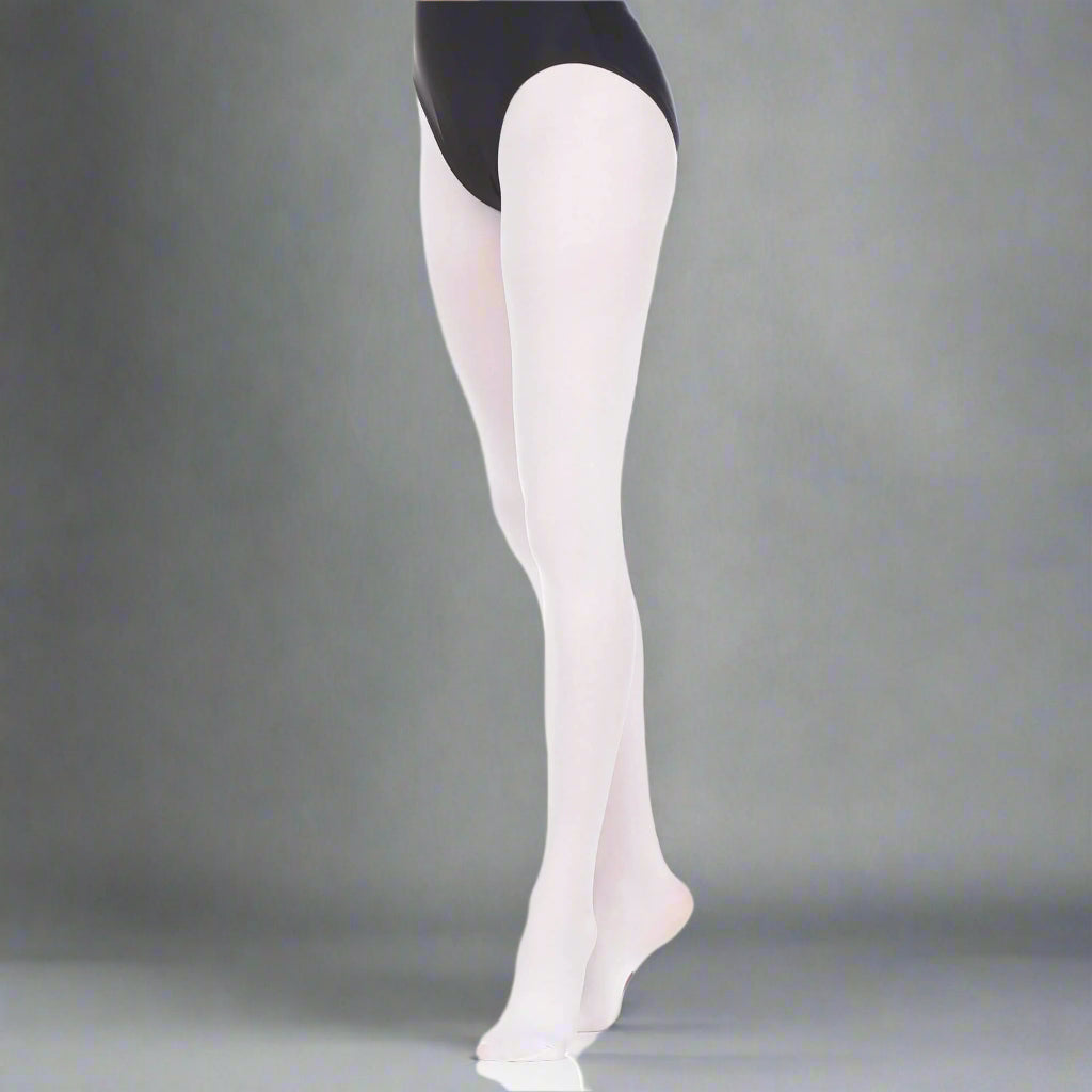 Danzcue Women's Ultrasoft Stretch Convertible Tights - White