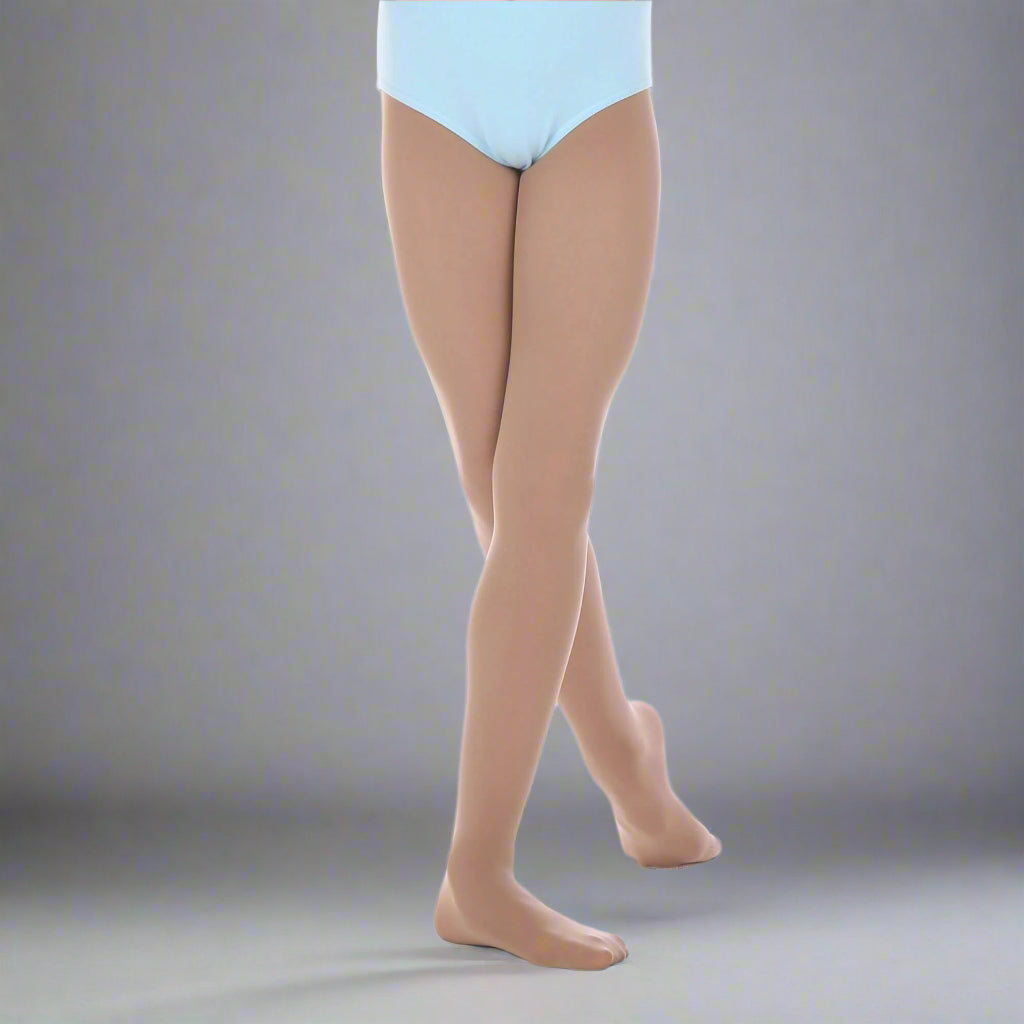 Danzcue Girls' Ultrasoft Footed Tights - Light Suntan