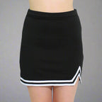 Danzcue Adult Double V A-Line Cheerleaders Uniform Skirt - Black/White
