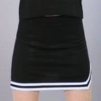 Danzcue Child Double V A-Line Cheer Skirt - Black/White