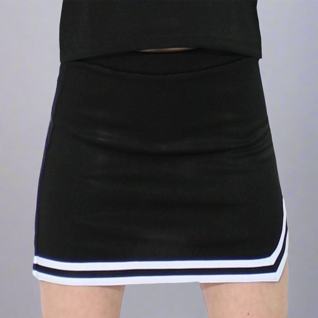 Danzcue Child Double V A-Line Cheer Skirt - Black/White