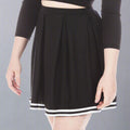 Danzcue Adult Knit Pleat Cheerleading Skirt - Black/White