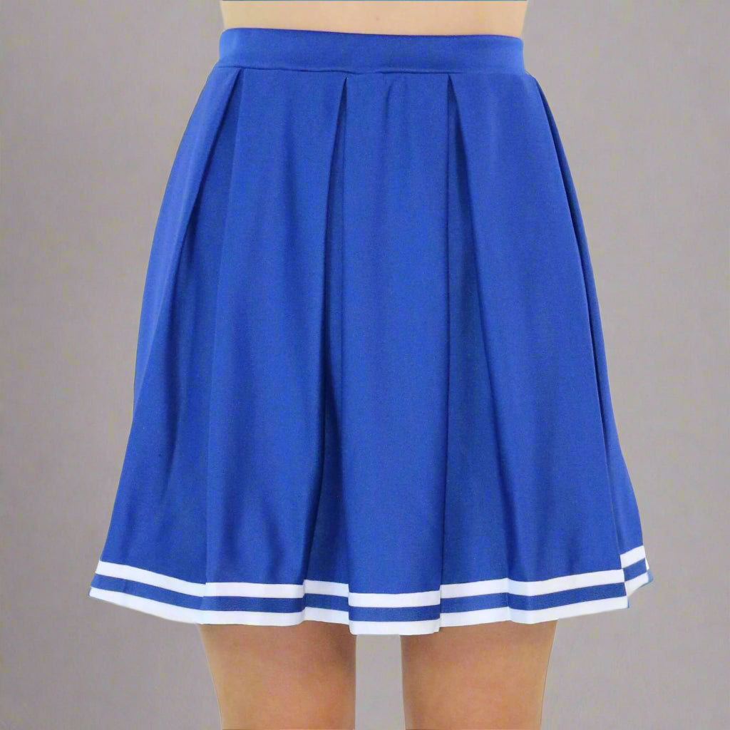 Danzcue Child Knit Pleat Cheerleading Skirt - Royal/White