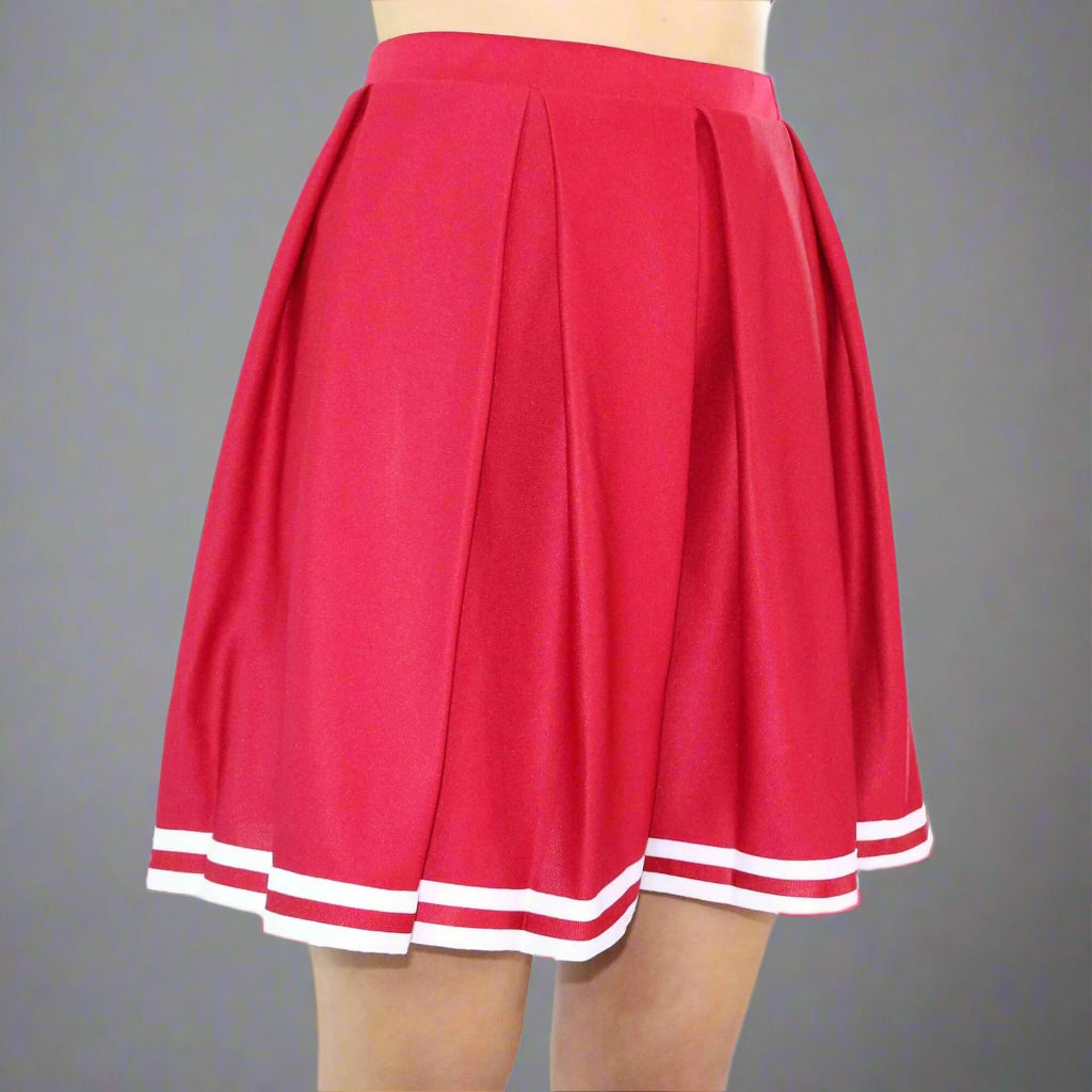 Danzcue Child Knit Pleat Cheerleading Skirt - Scarlet/White
