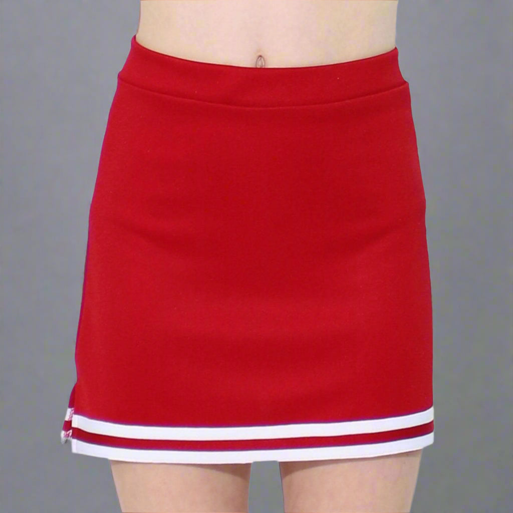 Danzcue Child A-Line Cheerleading Skirt - Scarlet/White