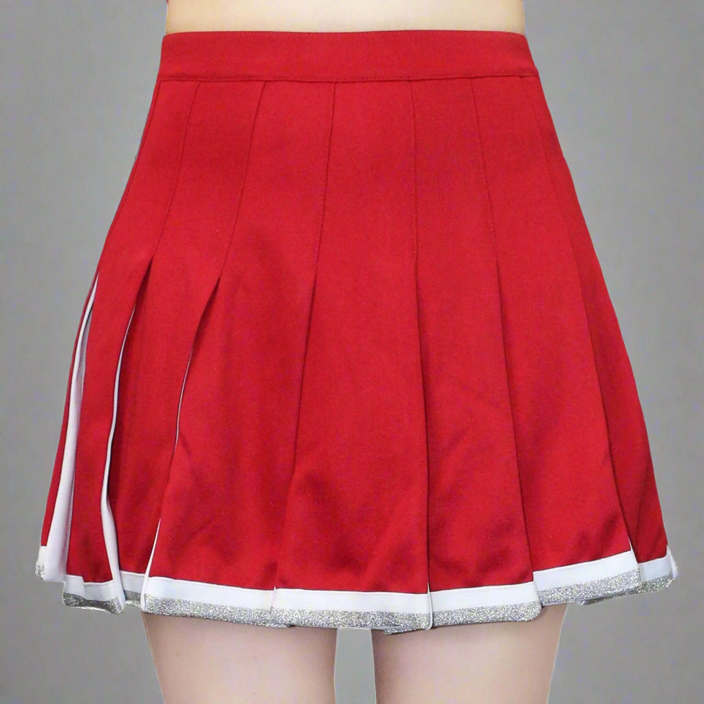 Danzcue Child Cheerleading Pleated Skirt - Scarlet/White