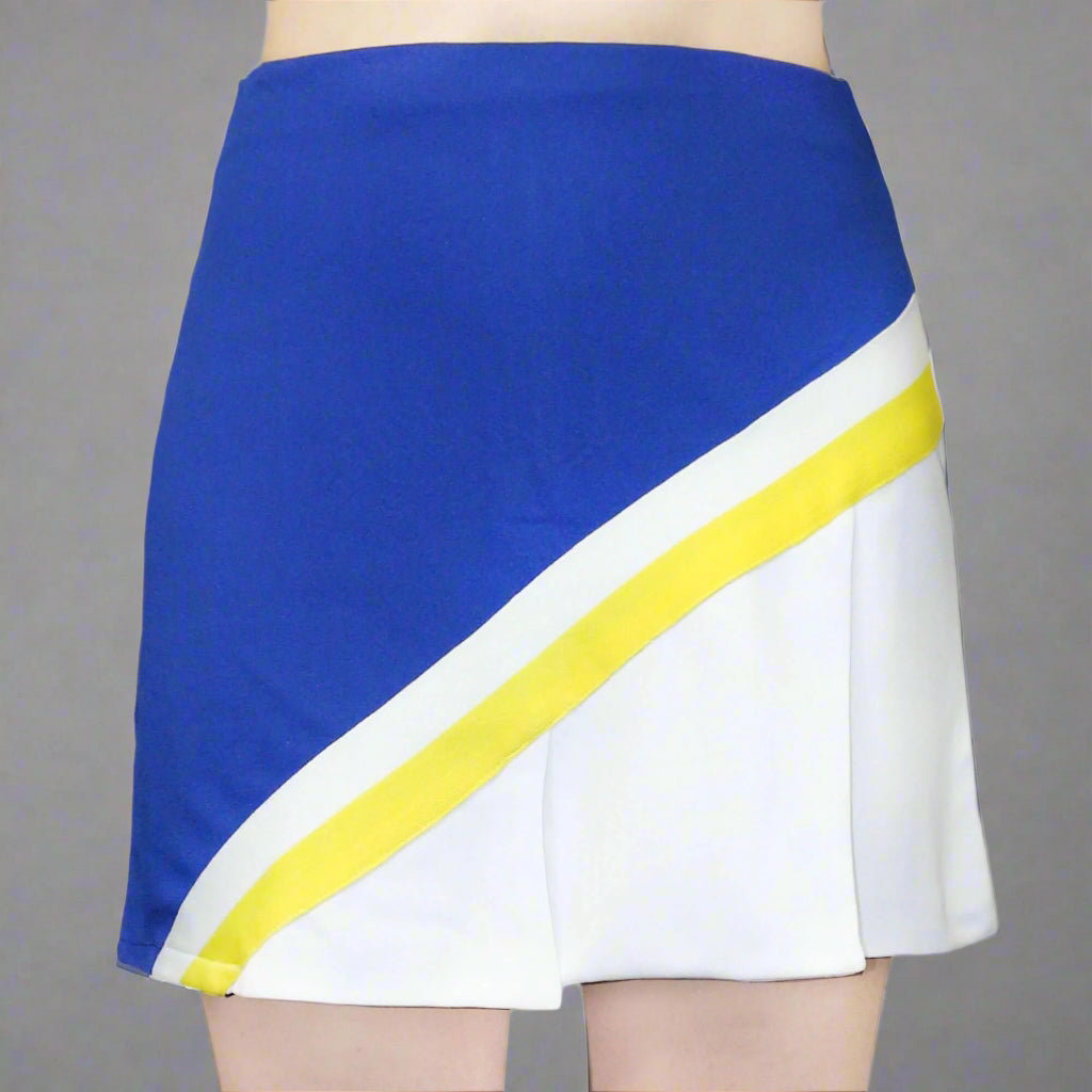 Danzcue Adult A-Line Cheerleading Knit Pleat Skirt - Royal/White