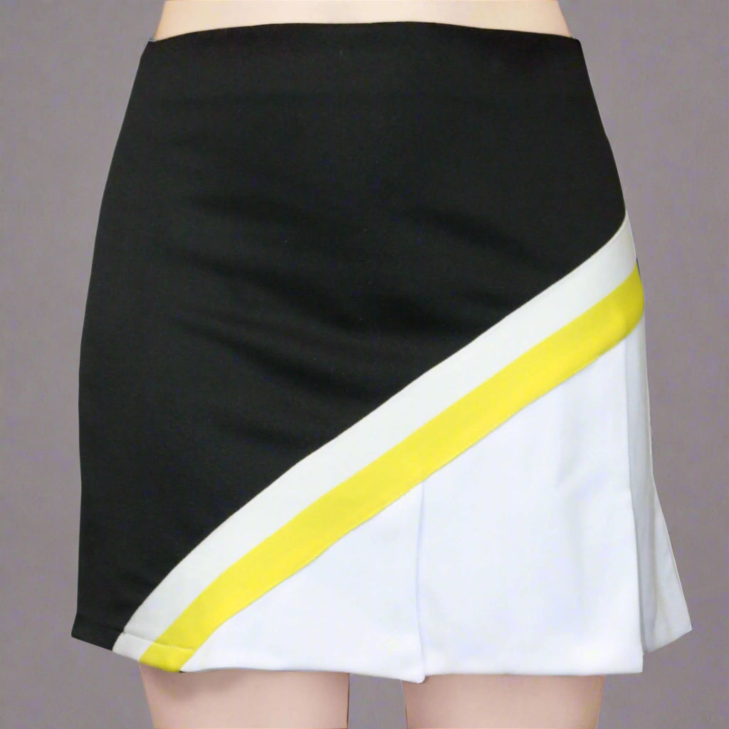 Danzcue Adult A-Line Cheerleading Knit Pleat Skirt - Black/White