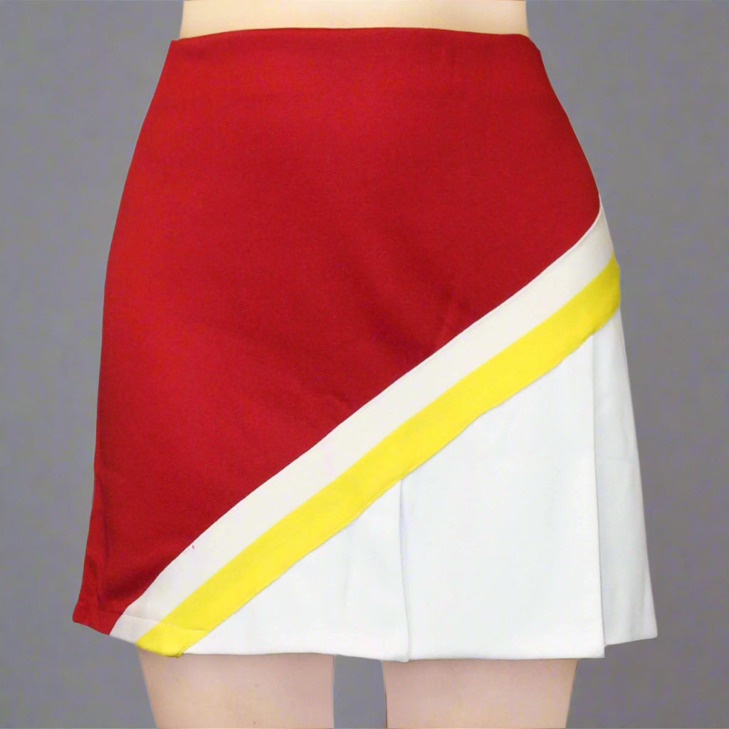 Danzcue Child A-Line Cheerleading Knit Pleat Skirt - Scarlet/White