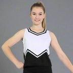 Danzcue Adult M Sweetheart Cheerleaders Uniform Shell Top - Black/White