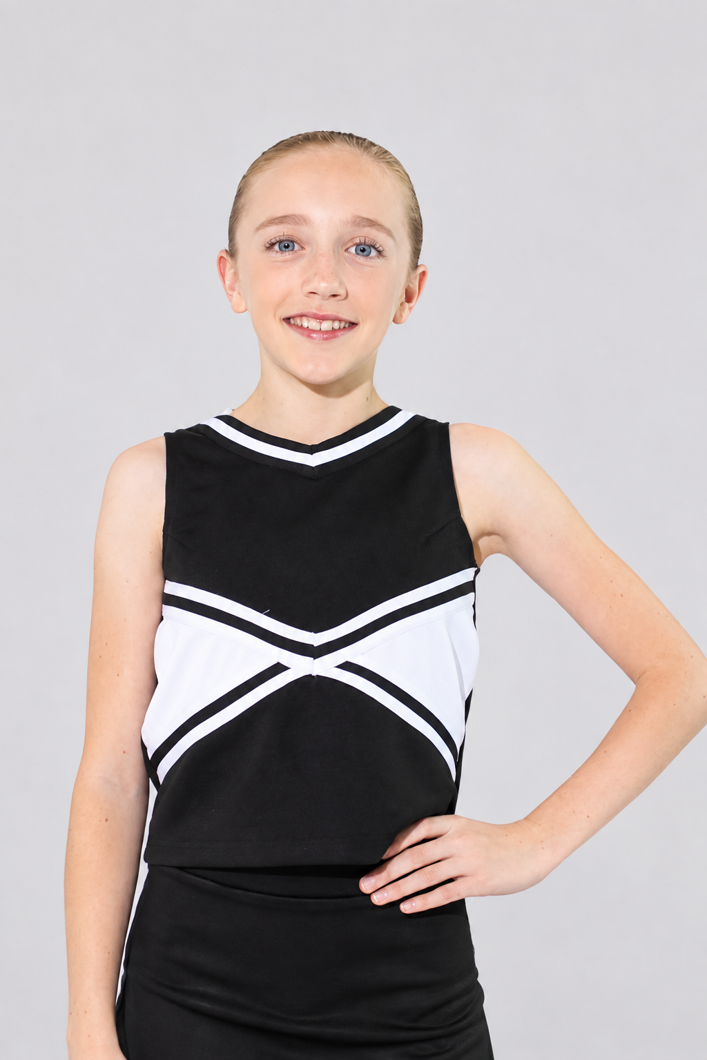 Child Sleeveless Color Block Cheerleading Shell Top