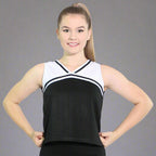 Danzcue Adult Classic Cheerleaders Uniform Shell Top - Black/White