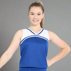 Danzcue Adult Classic Cheerleaders Uniform Shell Top - Royal/White