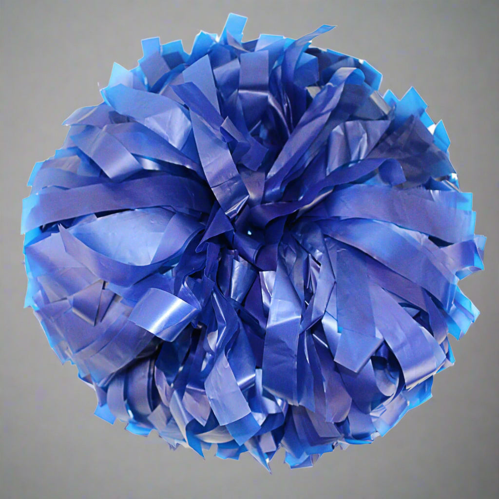 Danzcue 1 Pair 6" Baton Handle Plastic Cheerleading Pom Pom - Royal Blue