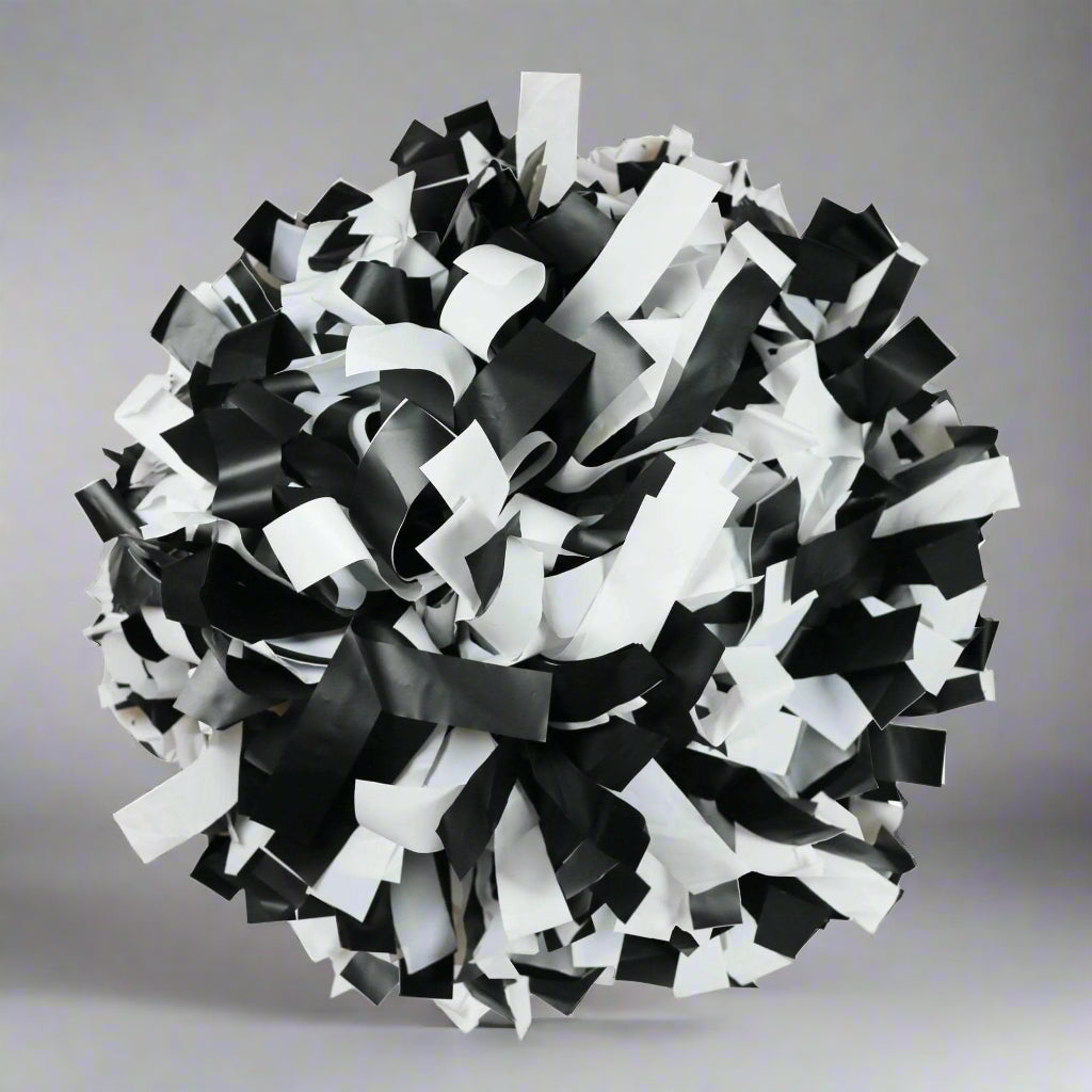 Danzcue Black/White Plastic Poms - One Pair