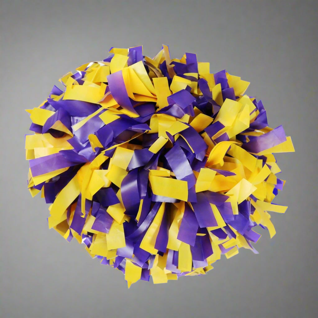 Danzcue 1 Pair 6" Baton Handle Two Colors Plastic Cheerleading Pom Pom