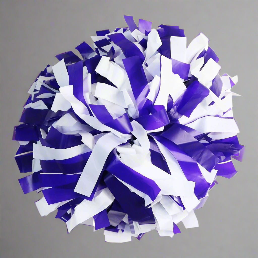 Danzcue 1 Pair 6" Baton Handle Two Colors Plastic Cheerleading Pom Pom