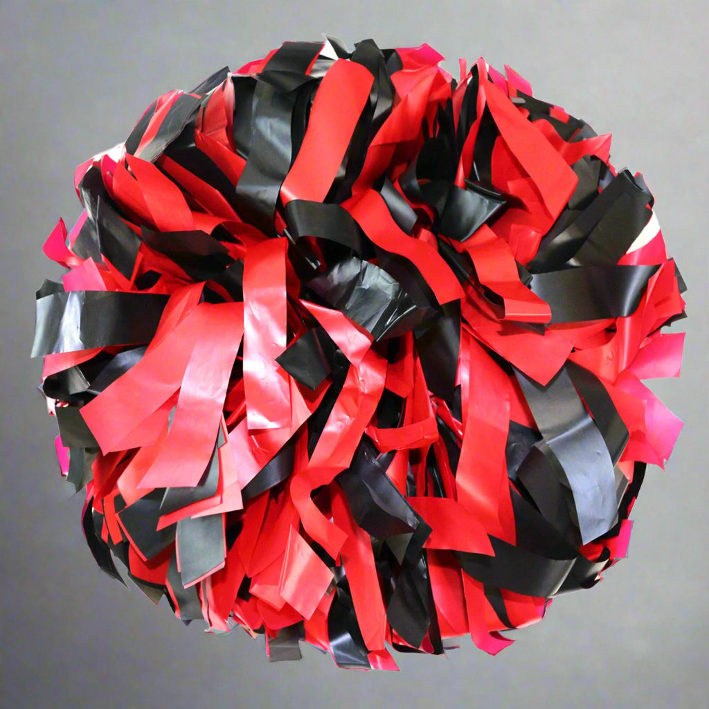 Danzcue 1 Pair 6" Baton Handle Two Colors Plastic Cheerleading Pom Pom