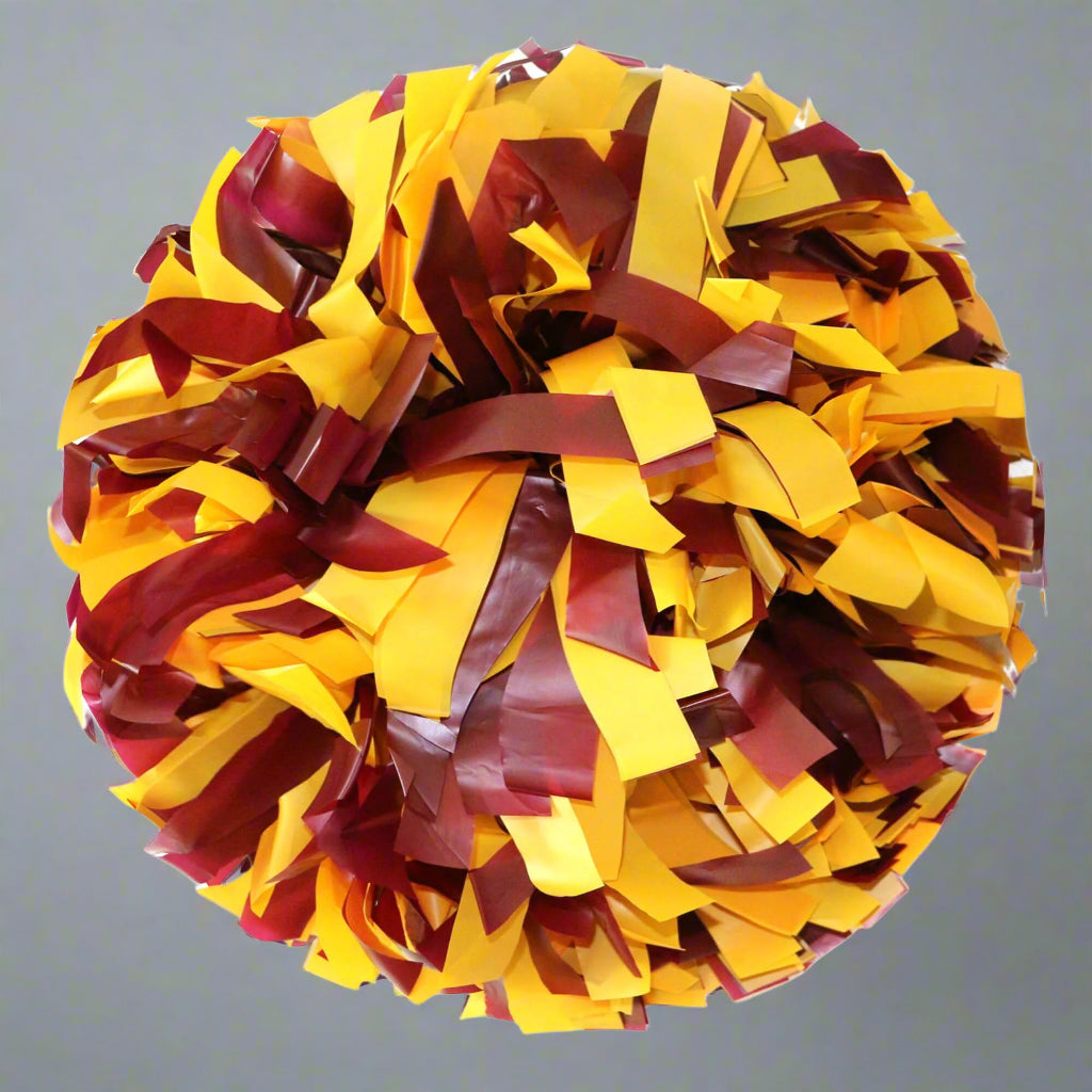 Danzcue 1 Pair 6" Baton Handle Two Colors Plastic Cheerleading Pom Pom