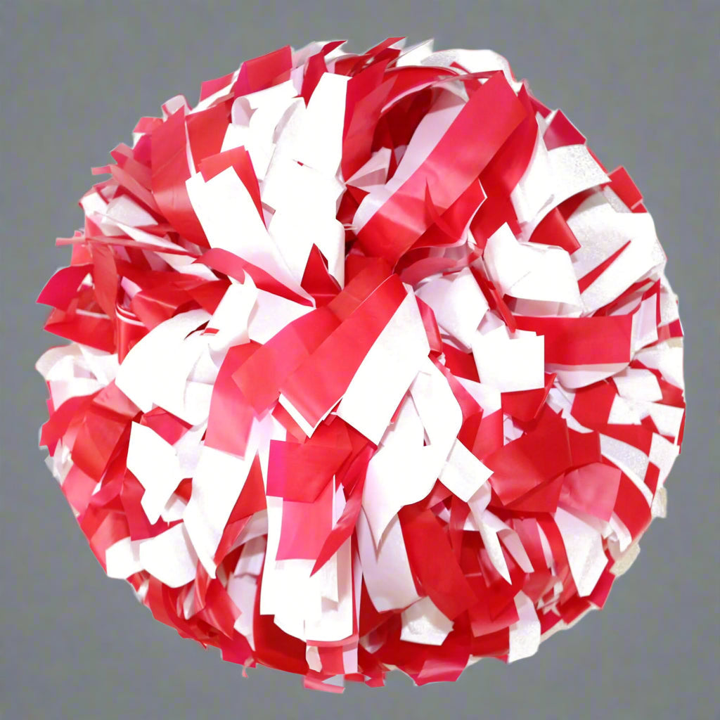 Danzcue 1 Pair 6" Baton Handle Two Colors Plastic Cheerleading Pom Pom
