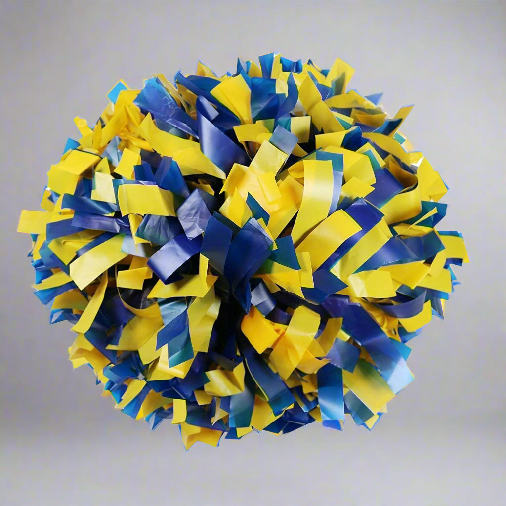 Danzcue 1 Pair 6" Baton Handle Two Colors Plastic Cheerleading Pom Pom