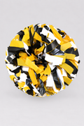 6-Inch Tri-Color Plastic Cheerleading Pom-Poms with Baton Handles (Pair)