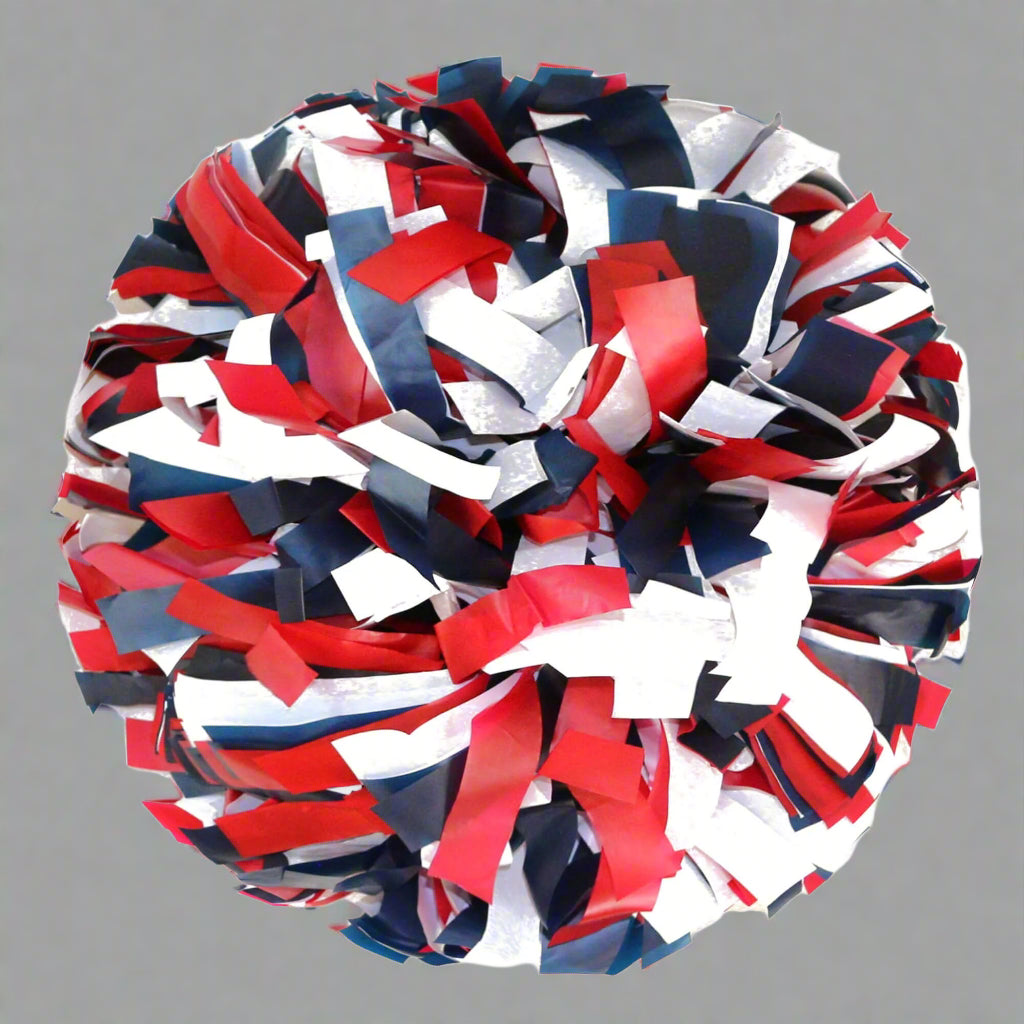Tri-Color Plastic Cheer Hand Pom Pom