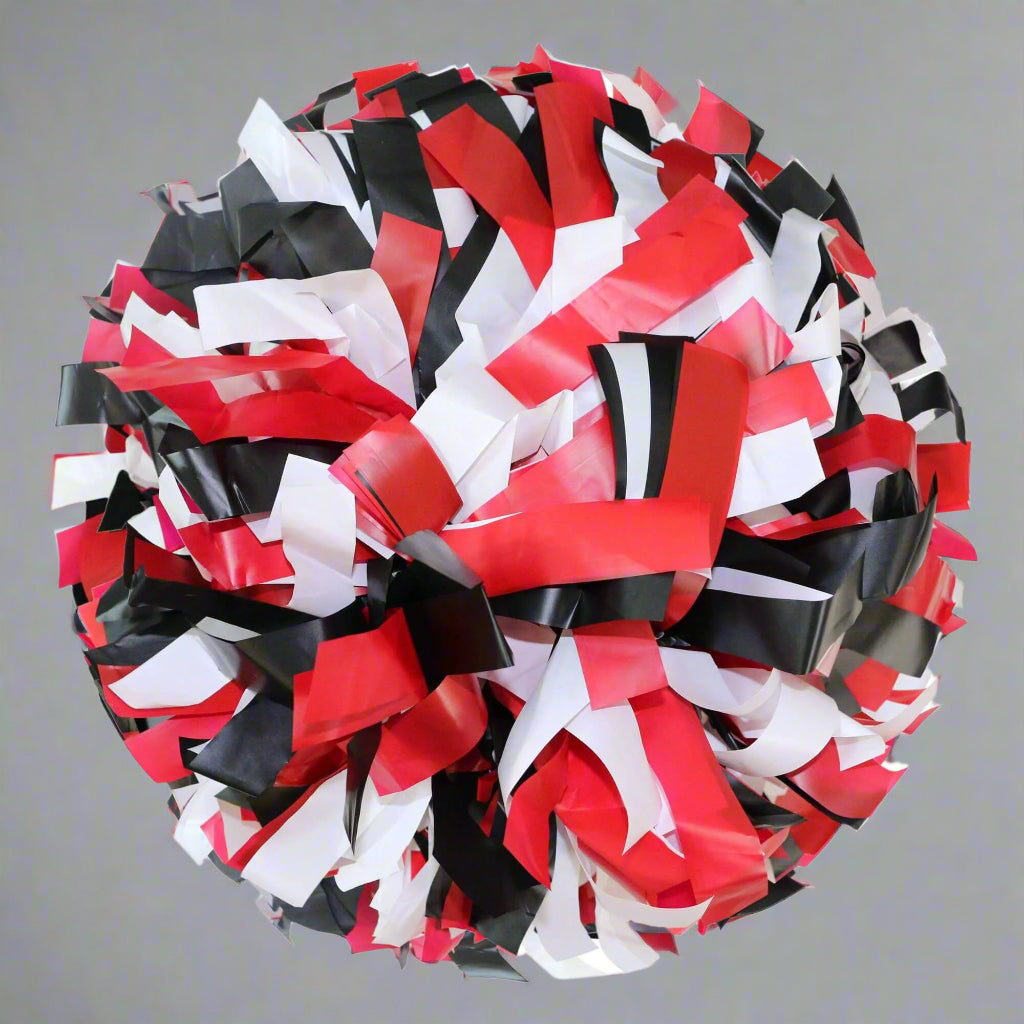 Danzcue1 Pair 6" Baton Handle Three Colors Plastic Cheerleading Pom Pom