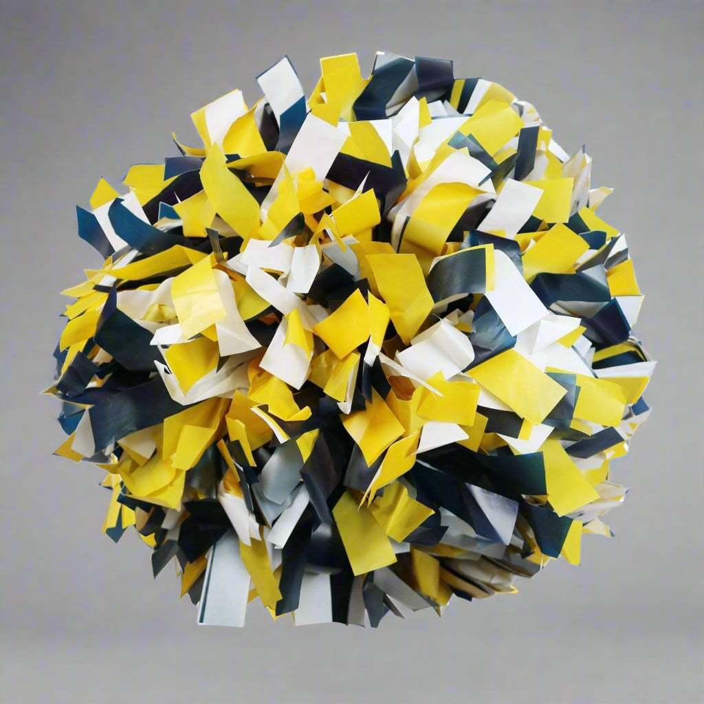 Danzcue1 Pair 6" Baton Handle Three Colors Plastic Cheerleading Pom Pom