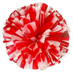Danzcue 2PCS 14 Inch Plastic Cheerleading Pom Poms with Baton Handle - Scarlet/White