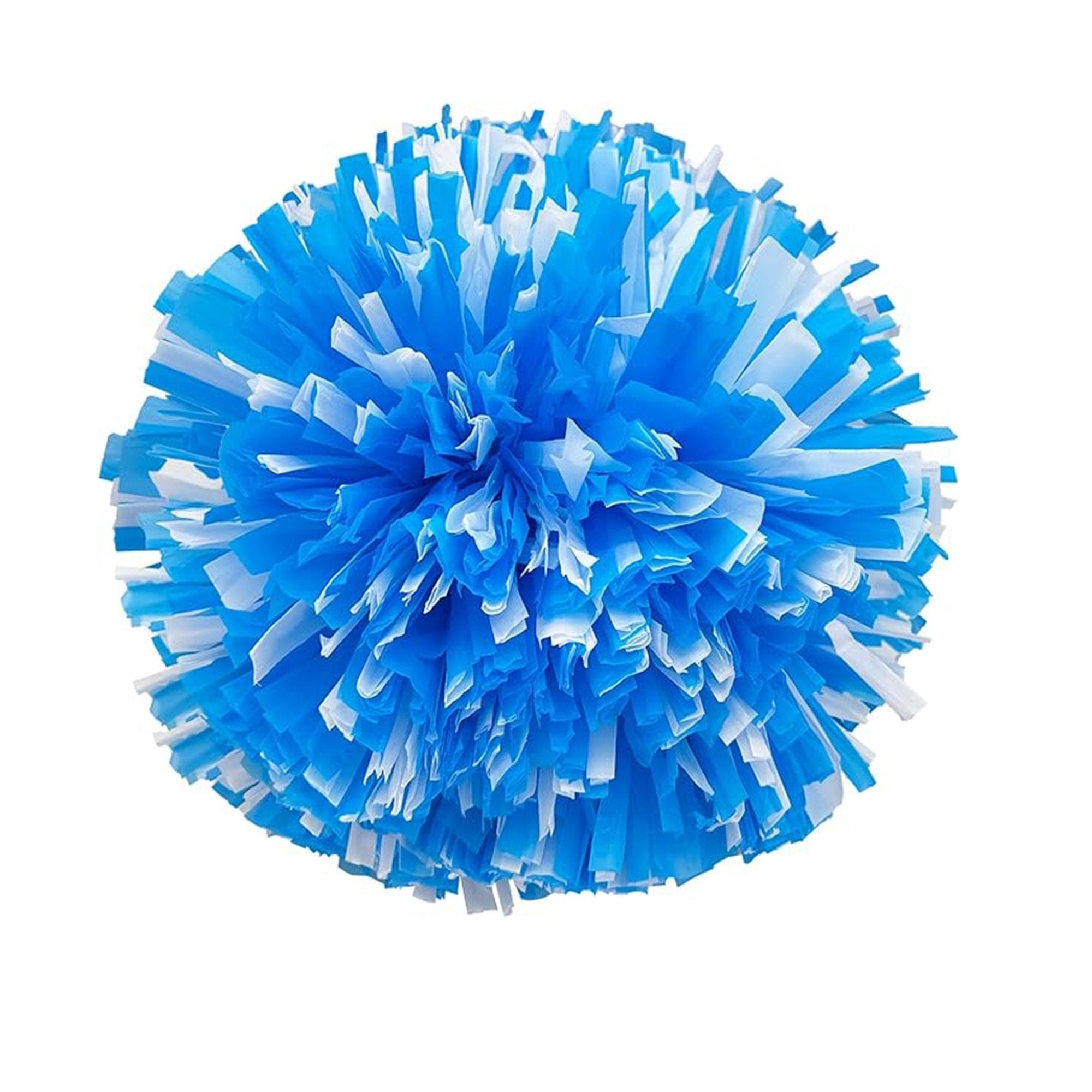 Danzcue 2PCS 14 Inch Plastic Cheerleading Pom Poms with Baton Handle - Blue/White