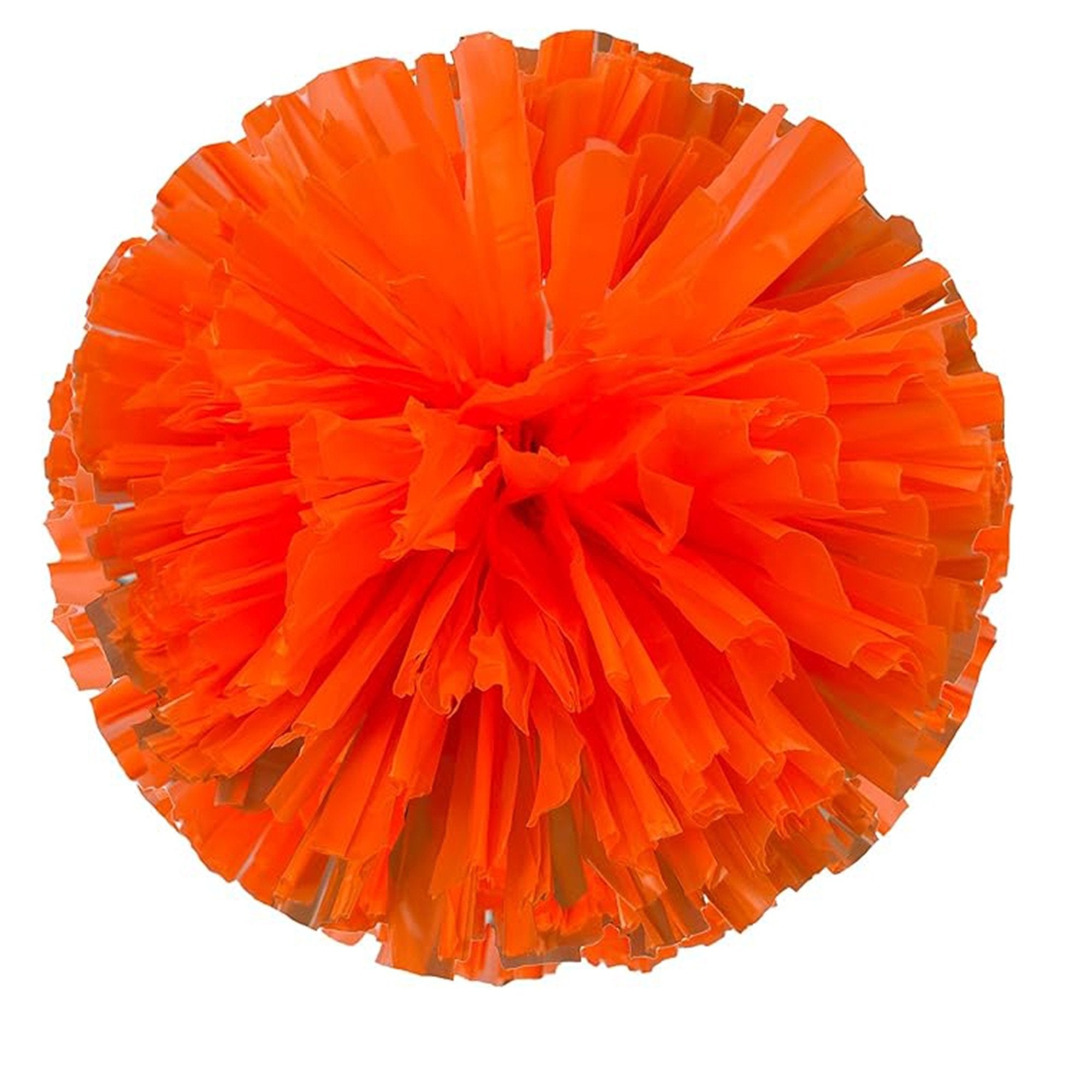 Danzcue 2PCS 14 Inch Plastic Cheerleading Pom Poms with Baton Handle - Orange