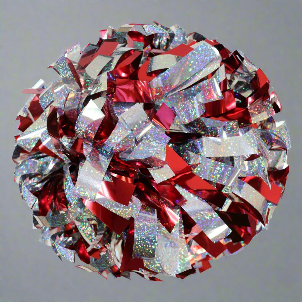 Danzcue 1 Pair 6" Baton Handle Metallic Cheerleading Pom Pom