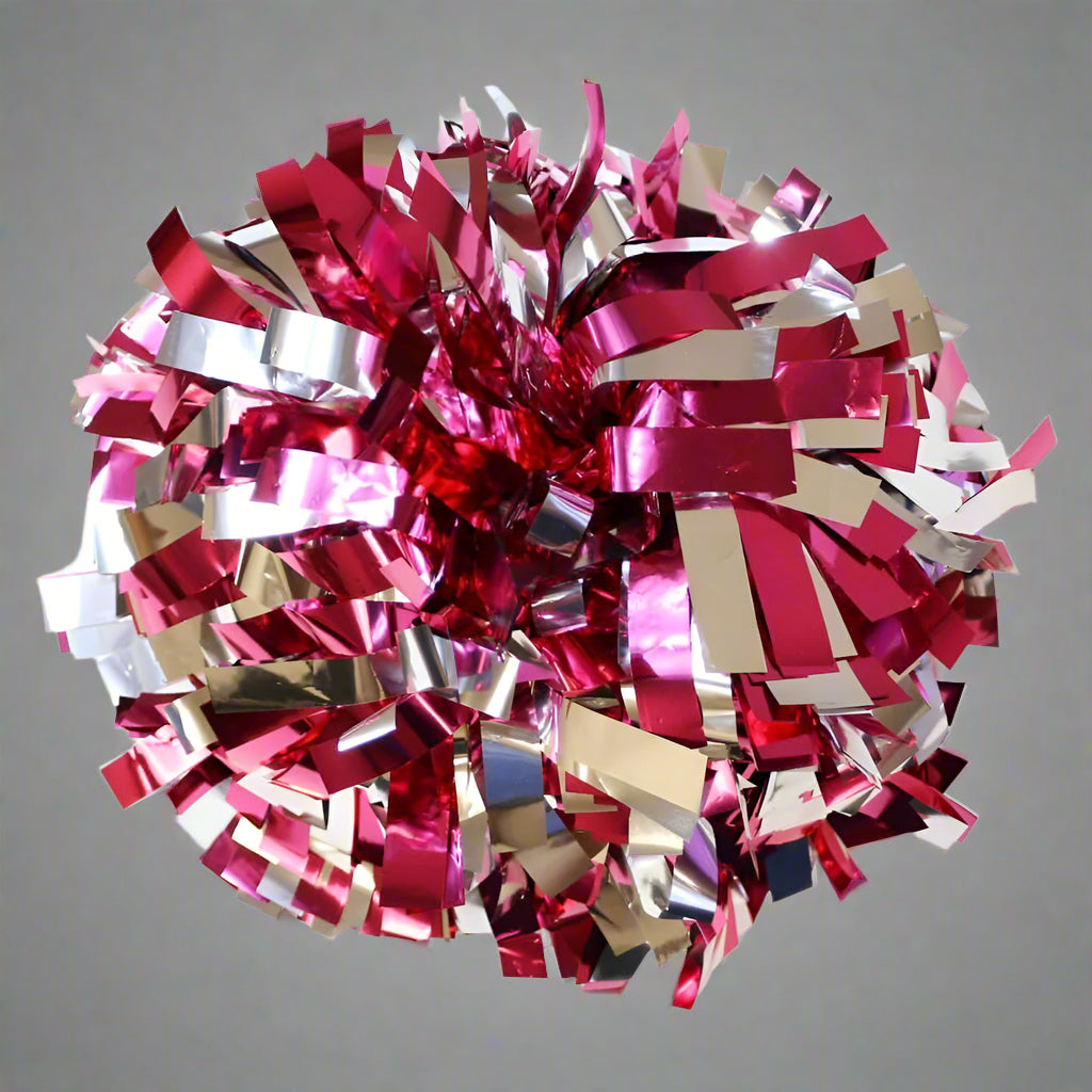 Danzcue 1 Pair 6" Baton Handle Metallic Cheerleading Pom Pom