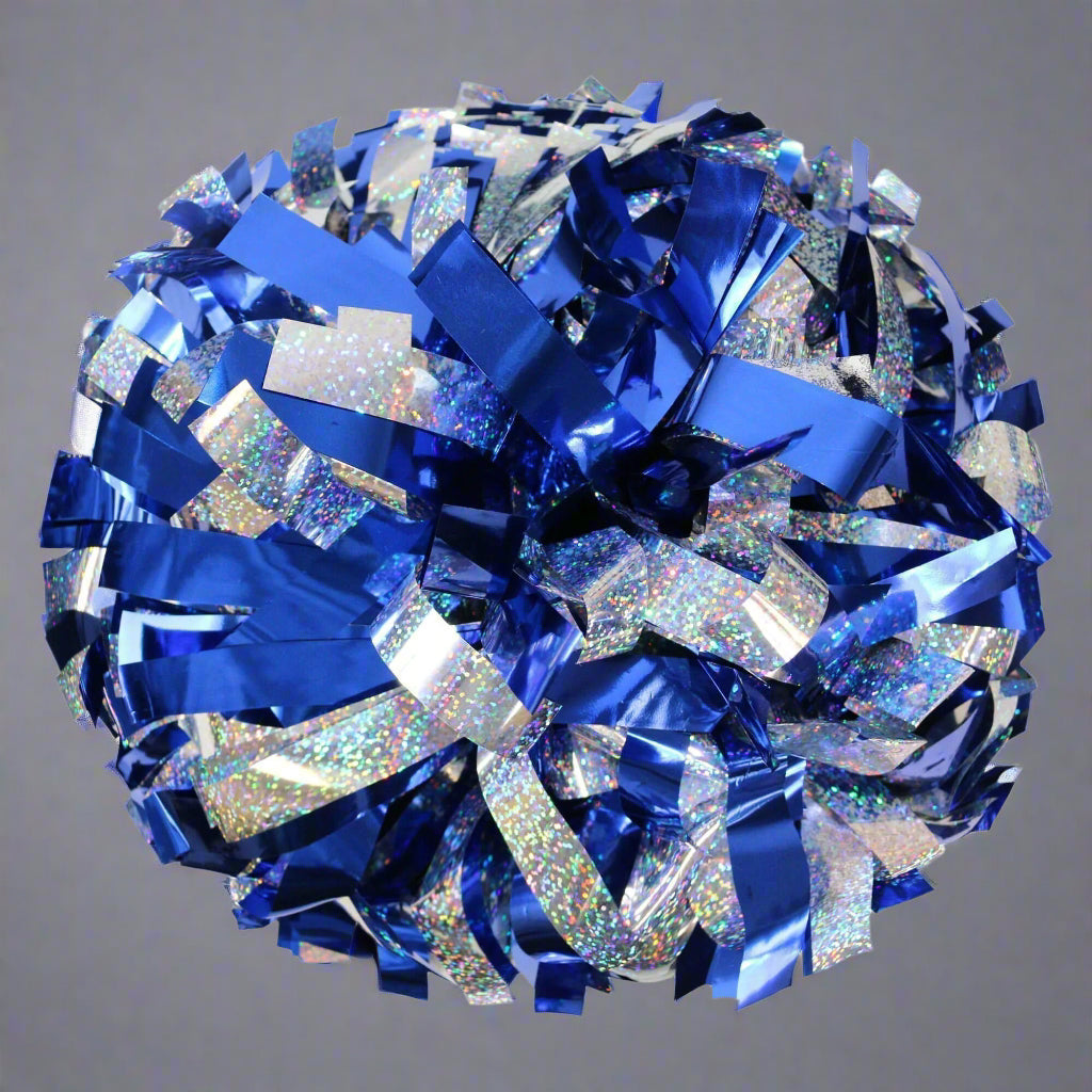 Danzcue 1 Pair 6" Baton Handle Metallic Cheerleading Pom Pom