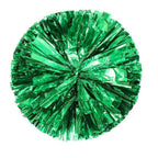 Danzcue 2PCS 14 Inch Metallic Cheerleading Pom Poms with Baton Handle - Metallic Green