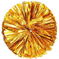 Danzcue 2PCS 6 Inch Metallic Cheerleading Pom Poms with Baton Handle - Metallic Gold