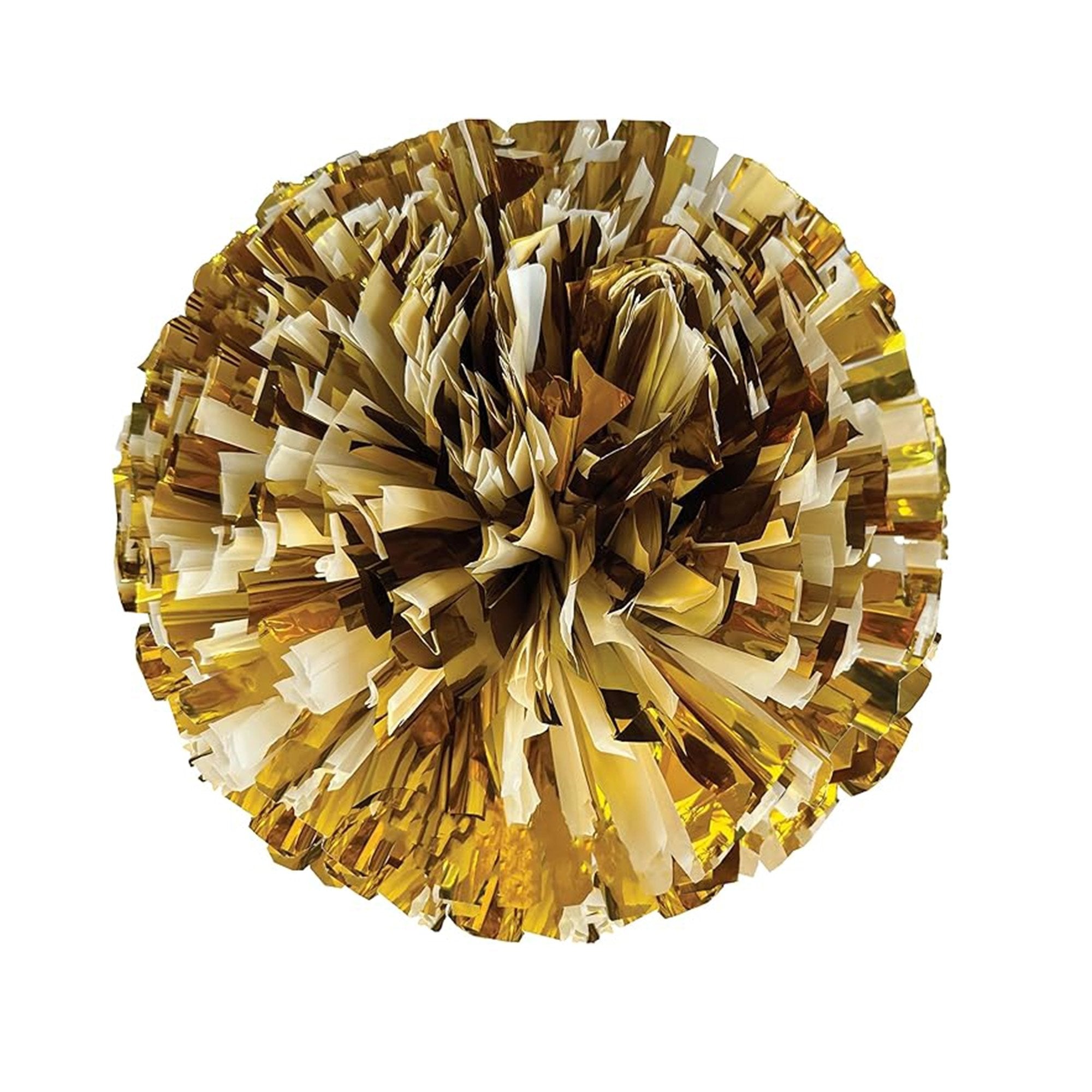 Danzcue 2PCS 6 Inch Metallic Cheerleading Pom Poms with Baton Handle