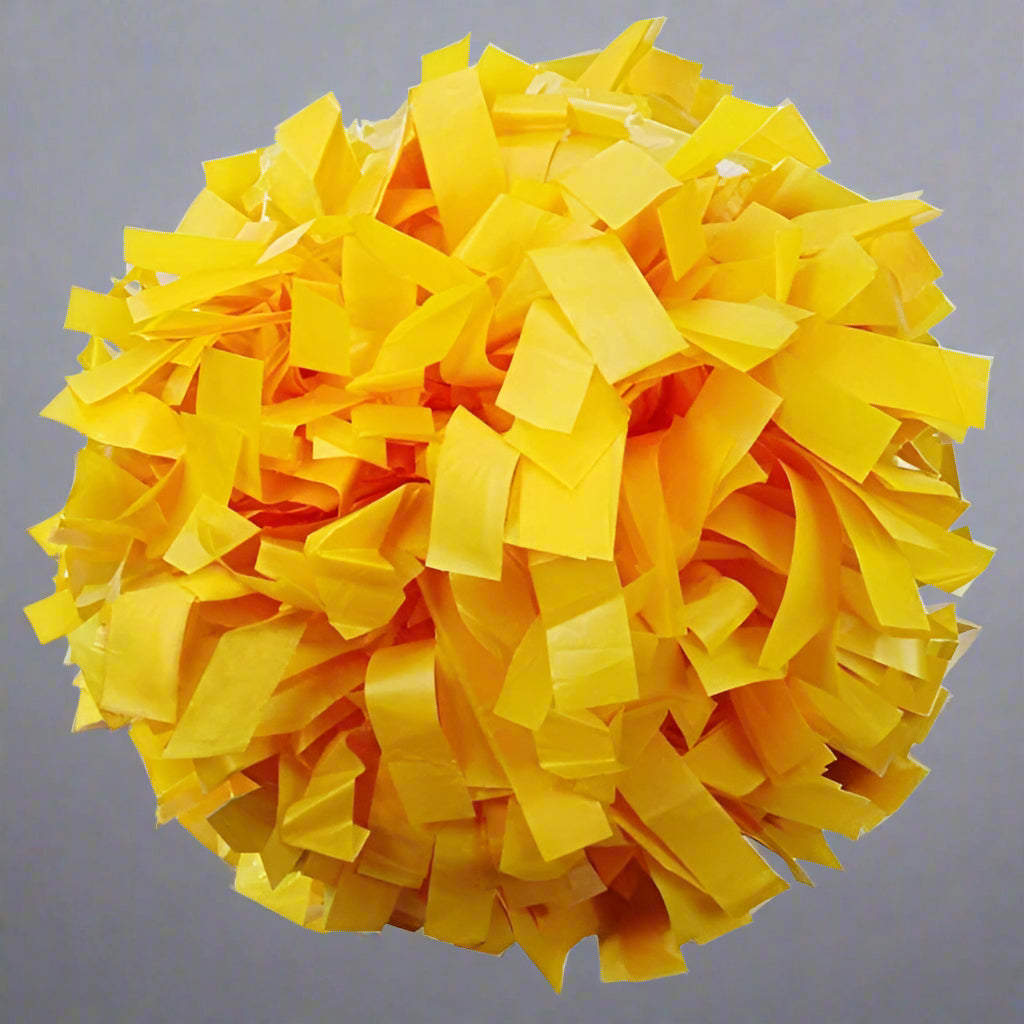 Danzcue 1 Pair 6" Dowel Handle Solid One Color Plastic Cheerleading Pom Poms - Gold