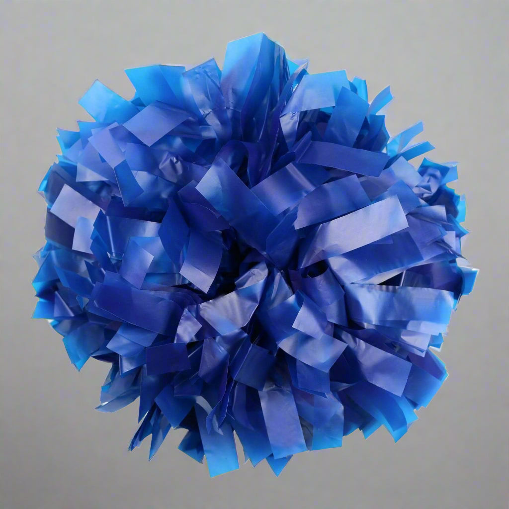 Danzcue 1 Pair 6" Dowel Handle Solid One Color Plastic Cheerleading Pom Poms - Royal Blue