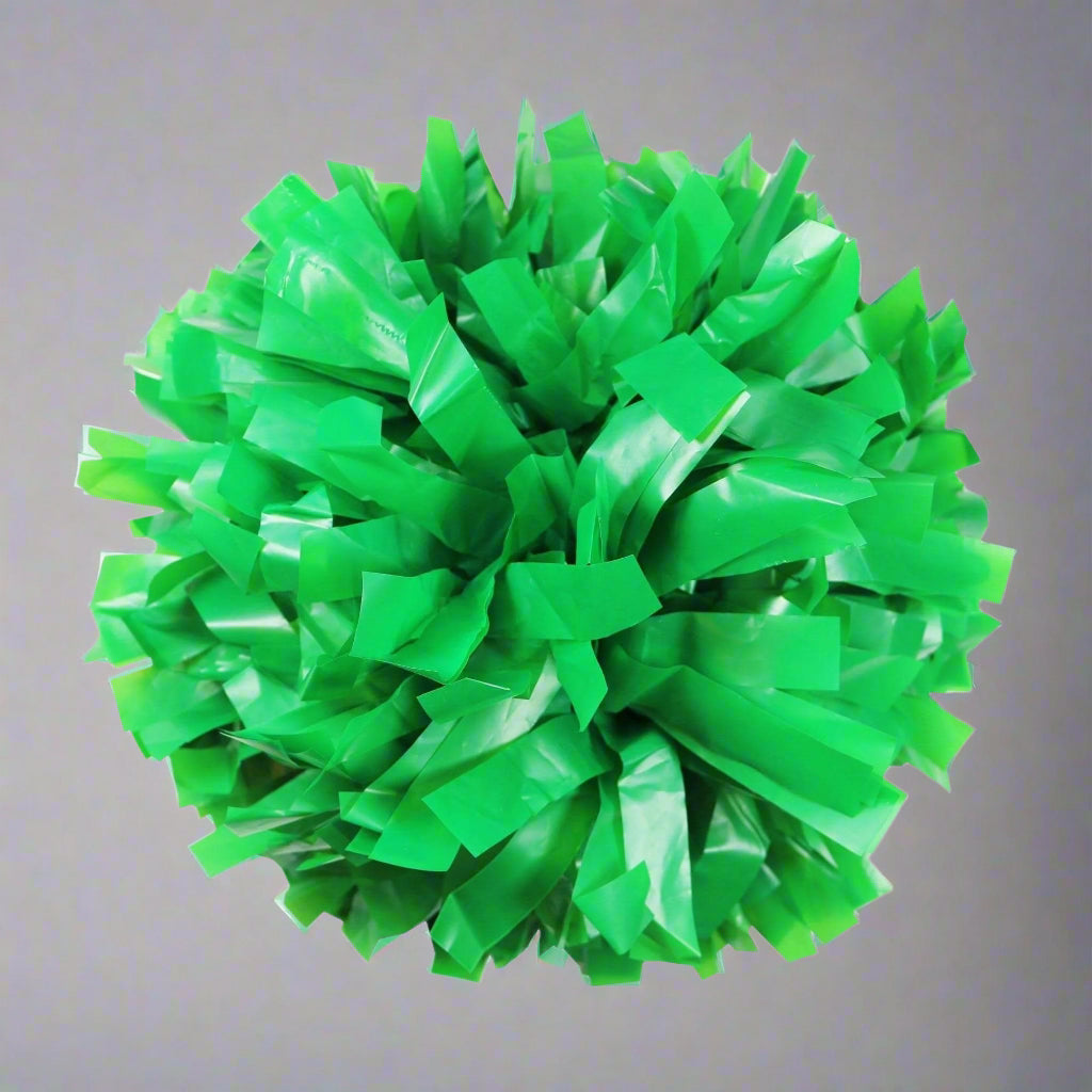 Danzcue 1 Pair 6" Dowel Handle Solid One Color Plastic Cheerleading Pom Poms - Kelly Green