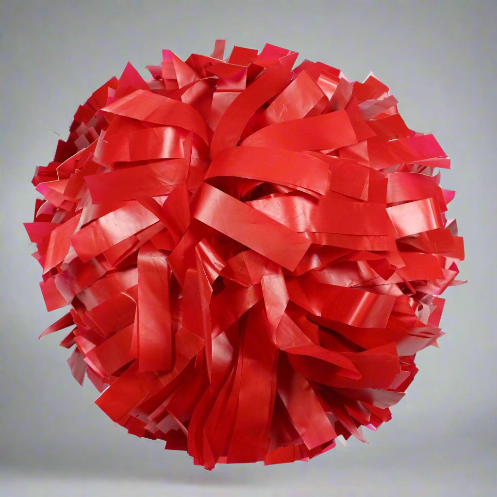 Danzcue 1 Pair 6" Dowel Handle Solid One Color Plastic Cheerleading Pom Poms