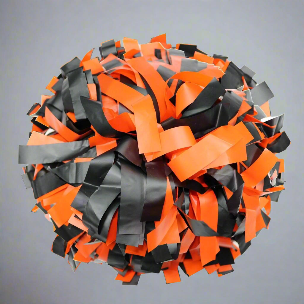 Danzcue Orange/Black Plastic Poms - One Pair