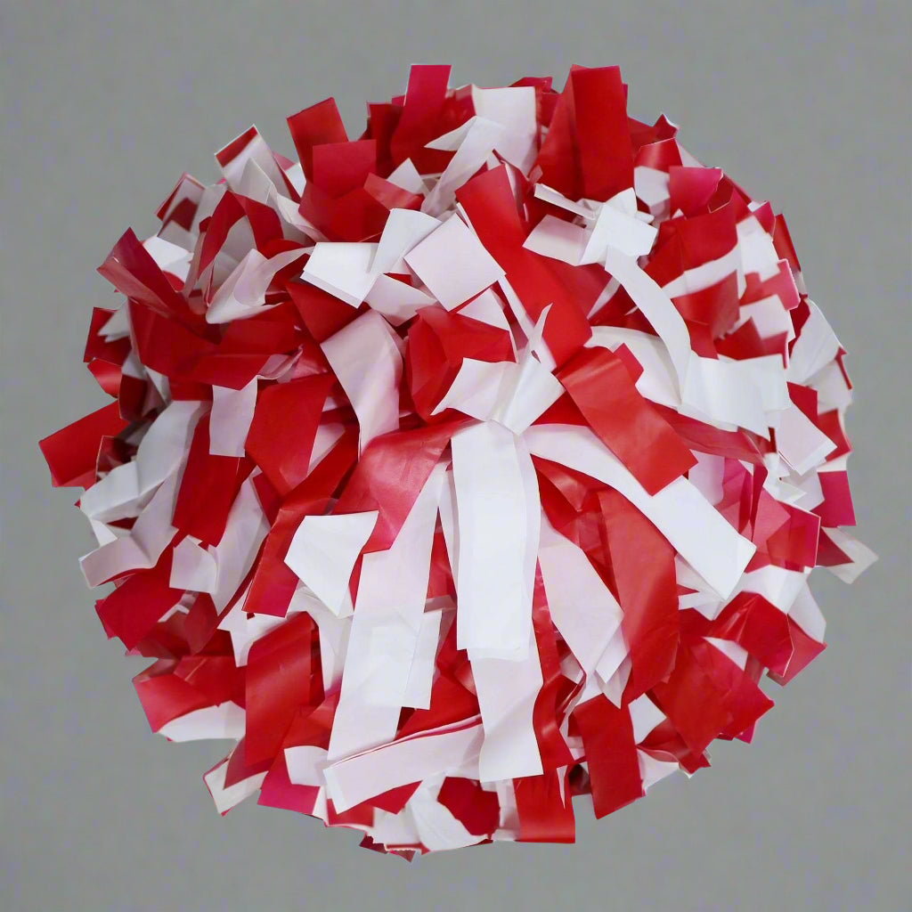 Danzcue 1 Pair 6" Dowel Handle Two Colors Plastic Cheerleading Pom Poms